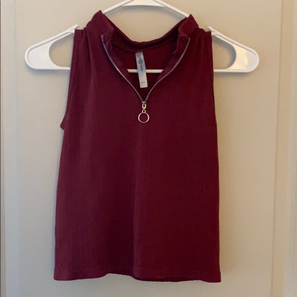 Maroon Cropped Tank Top